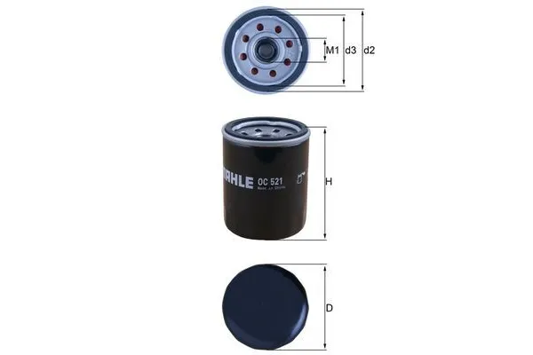 Yağ Filtresi  Hyundai i20 (PB)(05.2012->)  MAHLE OC 521