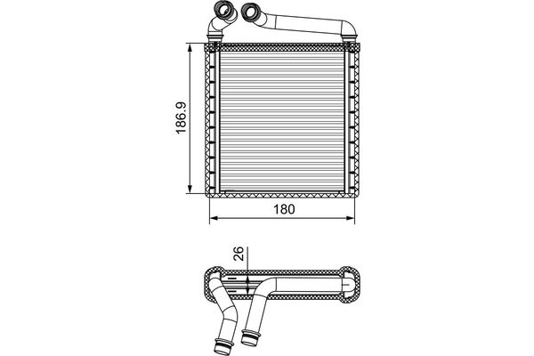 Kalorifer Radyatörü  Volkswagen Golf Plus V (5M1)(01.2005->2009)  VALEO 811500