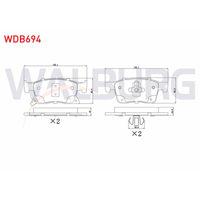 Fren Disk Balata Ön Opel Astra K Sports Tourer (10.2015->)  WALBURG WDB694
