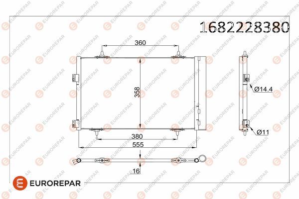 Klima Radyatörü  Citroen C5 Tourer (04.2008->)  EUROREPAR 1682228380