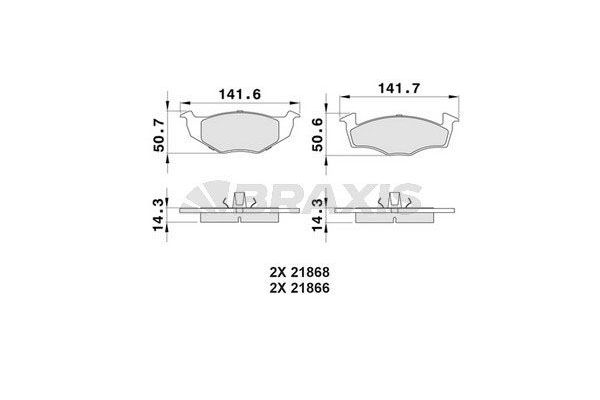 Fren Disk Balata Ön Volkswagen Polo III Classic (6V2)(10.1995->2002)  BRAXIS AA0018
