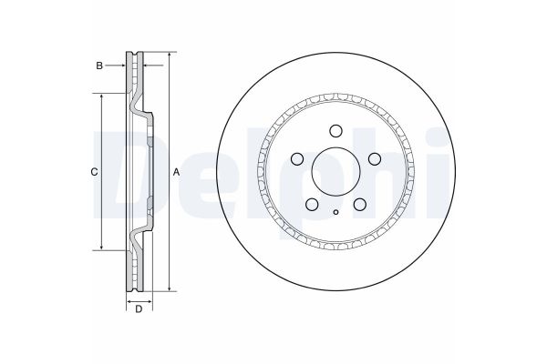 Fren Disk Ayna Arka Sağ ve Sol Audi S4 Sedan (8W2)(07.2016->)  DELPHI BG4643C