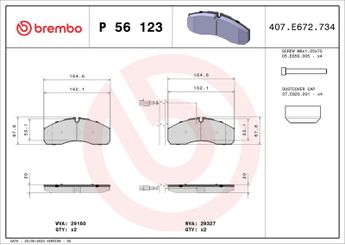 Fren Disk Balata Ön BREMBO P 56 123  41060MB225 D10609X60C D1060MB20C 7485120221