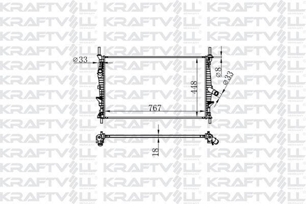 Su Radyatörü  Ford Transit P.Van (TTG)(2013->2019)  KRAFTVOLL 08040035