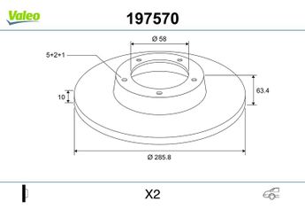 Fren Disk Ayna Arka Sağ ve Sol VALEO 197570  26700FG000 SU00300639 26700-FG000