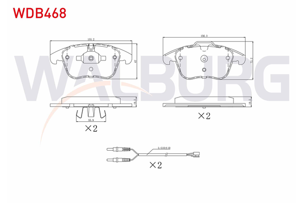 Fren Disk Balata Ön Land Rover Range Rover Evoque (2011->)  WALBURG WDB468