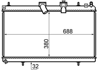 Su Radyatörü  MAHLE CR 802 000S  2M65535 2M 65535 1330Q9 133369 9654674480