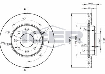 Fren Disk Ayna Ön Sağ ve Sol OTOZONE BD3081  46788929 51742727 4 678 892 9 1541806 1 541 806