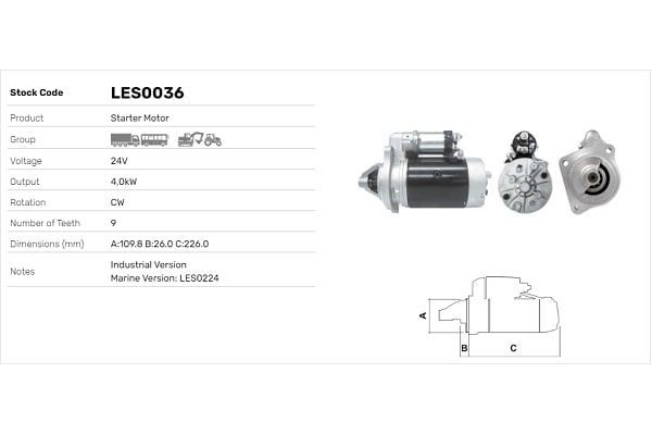 Marş Dinamosu  LUCAS ELEKTRIK LES0036