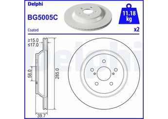 Fren Disk Ayna Arka Sağ ve Sol DELPHI BG5005C  BG5005C 26700FL000