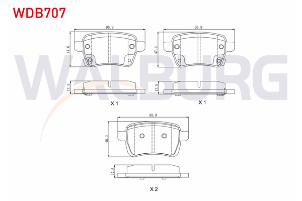 Fren Disk Balata Arka Opel Adam (2012->)  WALBURG WDB707