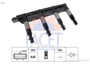 Ateşleme Bobini  FACET 9.6383  597085 5970 85 9651710680 96 517 106 80 1104091 1 104 091 133854 2503854