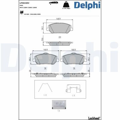 Fren Disk Balata Arka Hyundai i30 (PD)(01.2017->)  DELPHI LP5023EV