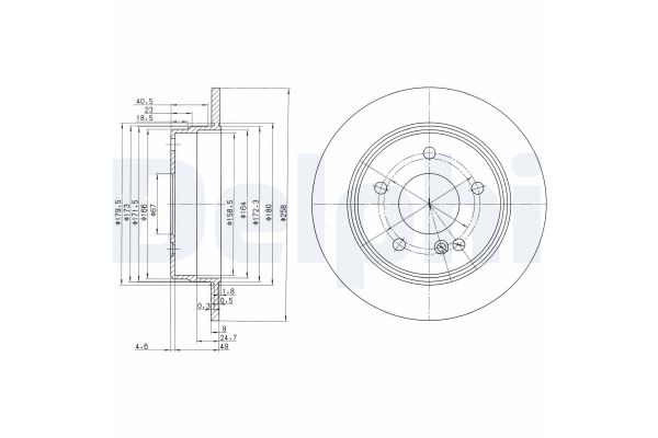 Fren Disk Ayna Arka Sağ ve Sol Mercedes 124 Coupe/Cabrio (BM 124)(12.1986->)  DELPHI BG2761