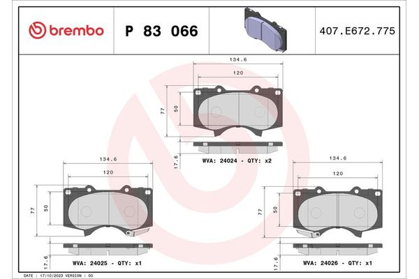 Fren Disk Balata Ön BREMBO P 83 066