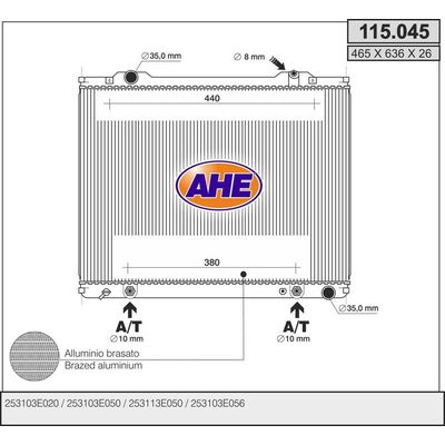 Su Radyatörü  Kia Sorento (BL)(2002->)  VEKA 16-3573B