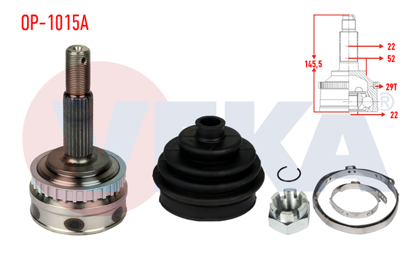 Aks Kafası Ön Dış Sağ veya Sol Opel Vectra A (1988->)  VEKA OP-1015A
