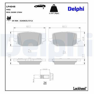 Fren Disk Balata Arka Renault Kangoo III (03.2021->)  DELPHI LP4048