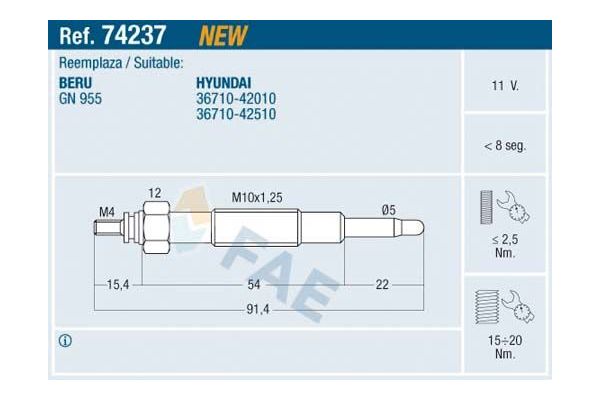 Isıtma Bujisi  Hyundai H-1 (->2008)  KRAFTVOLL 05030012