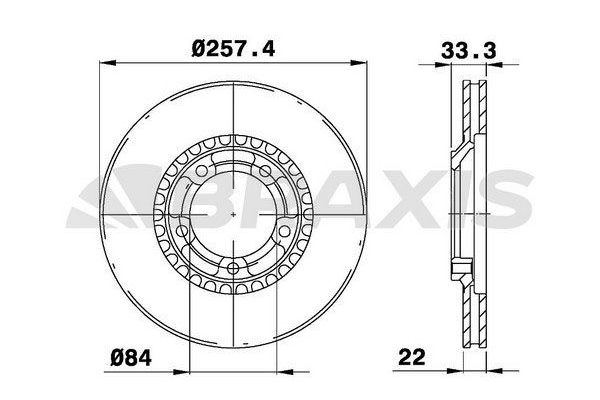 Fren Disk Ayna Ön Sağ ve Sol Mitsubishi L 200/300/400 (P00)(1986->)  BRAXIS AE0702