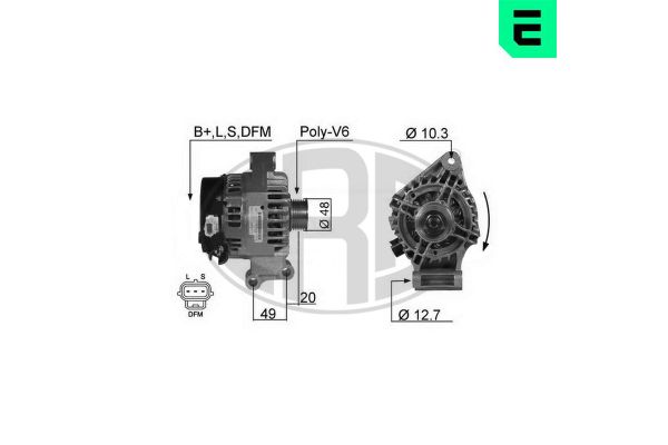 Alternatör  Ford Fusion (CBK)(2002->)  ERA 210357