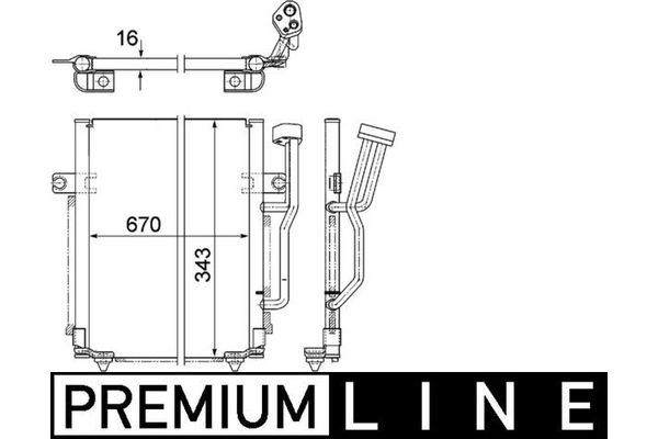 Klima Radyatörü  Mitsubishi Carisma 4 Kapı (DA0)(2000->)  MAHLE AC 462 000P