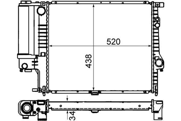 Su Radyatörü  BMW 5 Serisi Touring (E39)(1997->)  MAHLE CR 244 001S