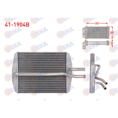 Kalorifer Radyatörü  Ford Puma (CCE)(06.1997->)  VEKA 41-1904B