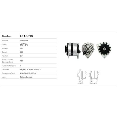 Alternatör  LUCAS ELEKTRIK LEA0518