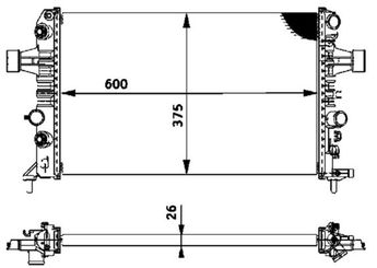 Su Radyatörü  MAHLE CR 574 000P  9201958 1300270 93179909