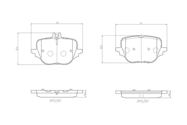Fren Disk Balata Arka Mercedes S -Serisi Sedan (BM 223)(09.2020->)  BREMBO P 50 169