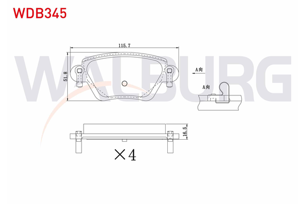 Fren Disk Balata Arka Jaguar X-Type (06.2001->)  WALBURG WDB345