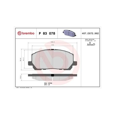 Fren Disk Balata Ön Toyota Highlander (U5)(01.2014->)  MAGNETI MARELLI 363700483078