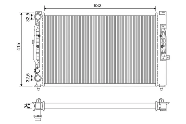 Su Radyatörü  Audi A4 Avant (B5)(11.1994->)  VALEO 731537