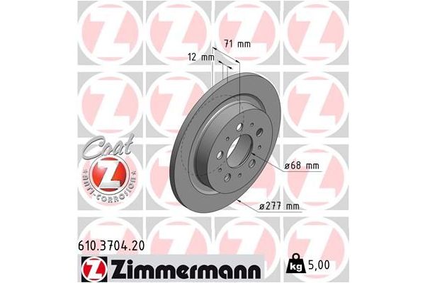 Fren Disk Ayna Arka Sağ ve Sol Volvo S90 Sedan (12.1996->)  ZIMMERMANN 610.3704.20