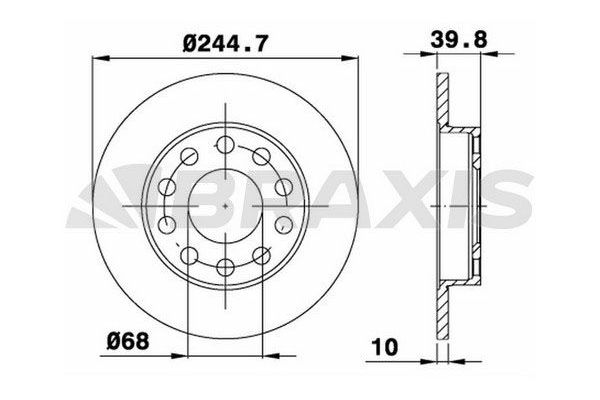 Fren Disk Ayna Arka Sağ ve Sol Audi 80 (08.1991->)  BRAXIS AE0167