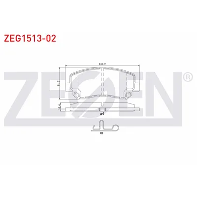 Fren Disk Balata Ön Mazda CX-5 (KF)(09.2017->)  ZEGEN ZEG1513-02