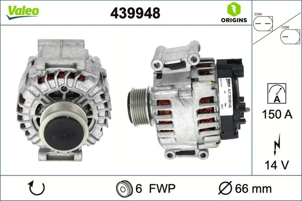 Alternatör  Audi A6 Sedan (4FC)(10.2008->)  VALEO 439948