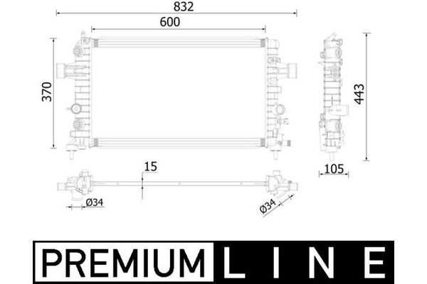 Su Radyatörü  Fiat Talento P.Van (296)(06.2016->)  MAHLE CR 2224 000P