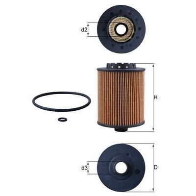 Yağ Filtresi  Volvo XC40 (2017->)  MAHLE OX 1075D