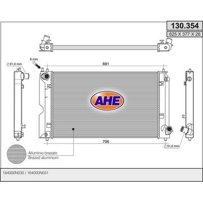 Su Radyatörü  Toyota Corolla (E12)(2002->)  DENSO DRM50019