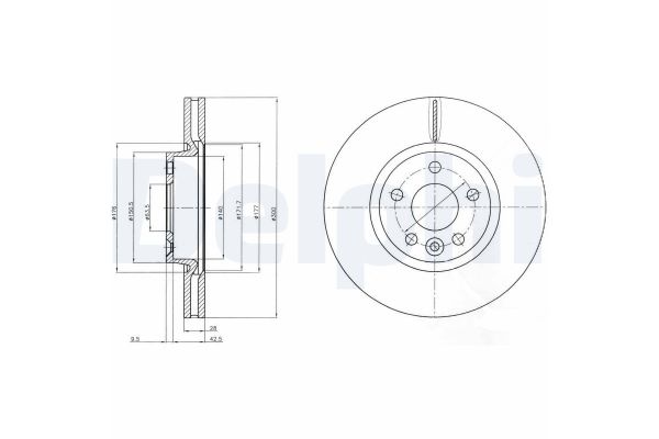 Fren Disk Ayna Ön Sağ ve Sol Volvo XC70 (04.2007->)  DELPHI BG4094