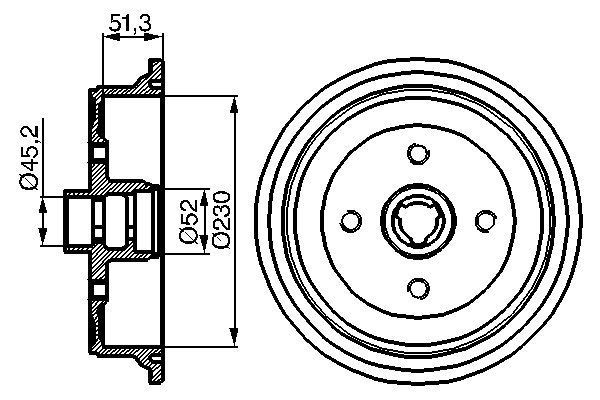 Kampana Arka Sağ veya Sol Audi 100 2/4 Kapı (431/433/435)(08.1976->)  BOSCH 0 986 477 029