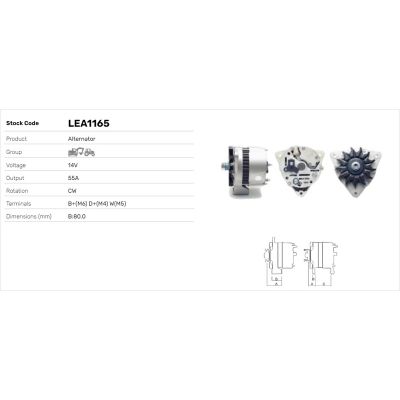 Alternatör  LUCAS ELEKTRIK LEA1165
