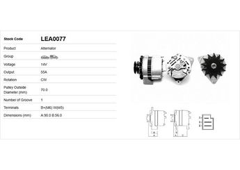 Alternatör  LUCAS ELEKTRIK LEA0077  LEA0077 35903015K 035903015K 35903017DX 035903017DX 49903015D 049903015D 49903015E 049903015E 55903023C 055903023C 55903023CX 055903023CX 58903015A 058903015A 59903017DX 059903017DX 49903015