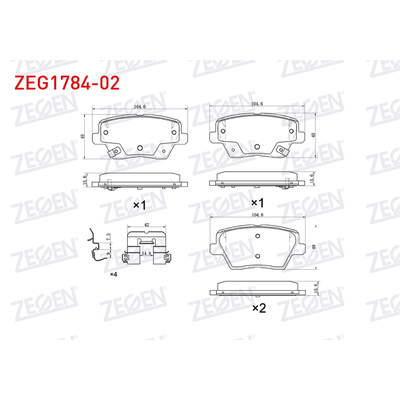 Fren Disk Balata Arka ZEGEN ZEG1784-02