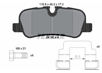 Fren Disk Balata Arka TEXTAR 2419201  SFP500020 LR032903 LR021316 SFP500022 LR010664 LR019627 LR134696 SFP500040 LR055454 SFP500021 LR016808 SFP500140