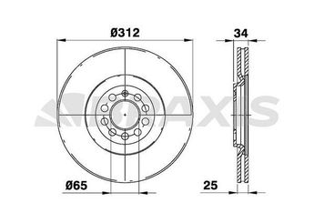 Fren Disk Ayna Ön Sağ ve Sol BRAXIS AE0253  8L0615301 8N0615301A