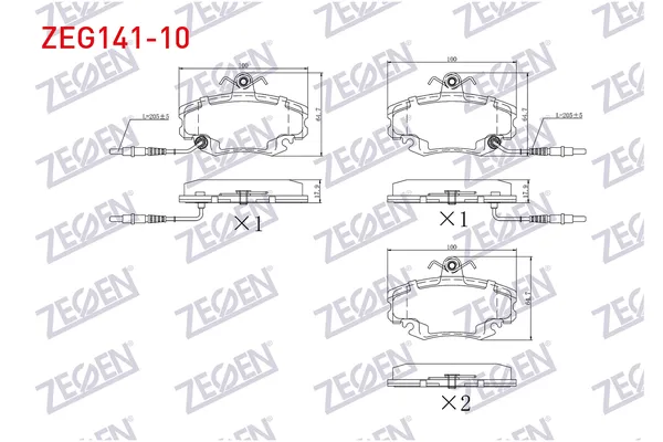Fren Disk Balata Ön Renault Megane I 5 Kapı (BA0)(08.1995->)  ZEGEN ZEG141-10