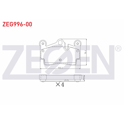 Fren Disk Balata Arka Audi Q7 (4L)(03.2006->)  ZEGEN ZEG996-00